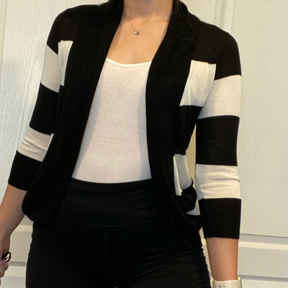 Black and white stripe cardigan